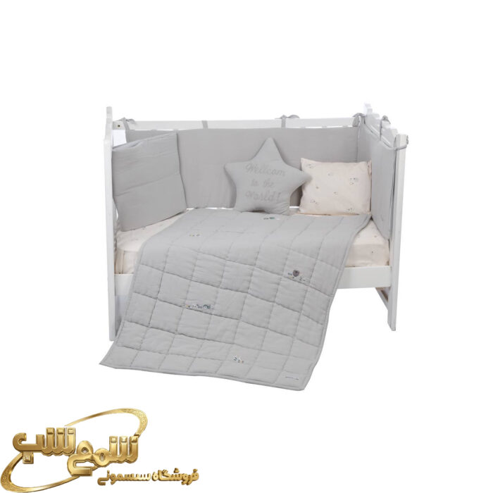 سرویس خواب هشت تیکه موسلین طوسی ایسیز